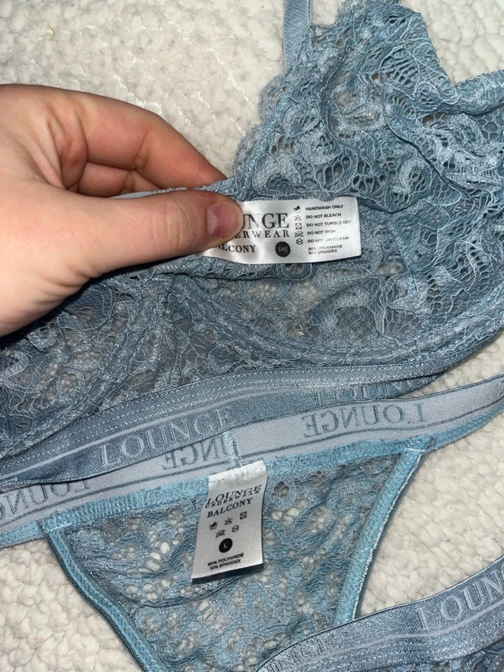 Light blue lounge lace set size L/34E